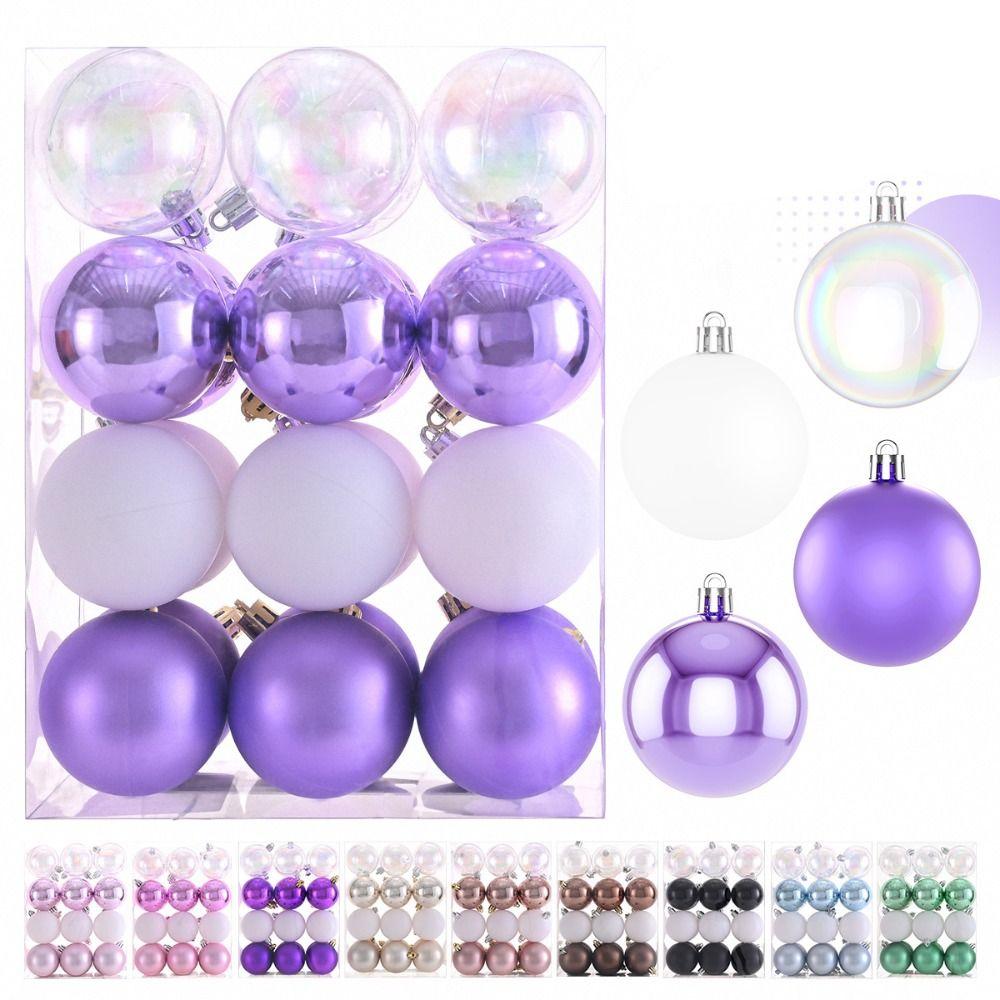 24pcs 6CM Christmas Balls Electroplated Christmas Spheres Pendant  Background Layout