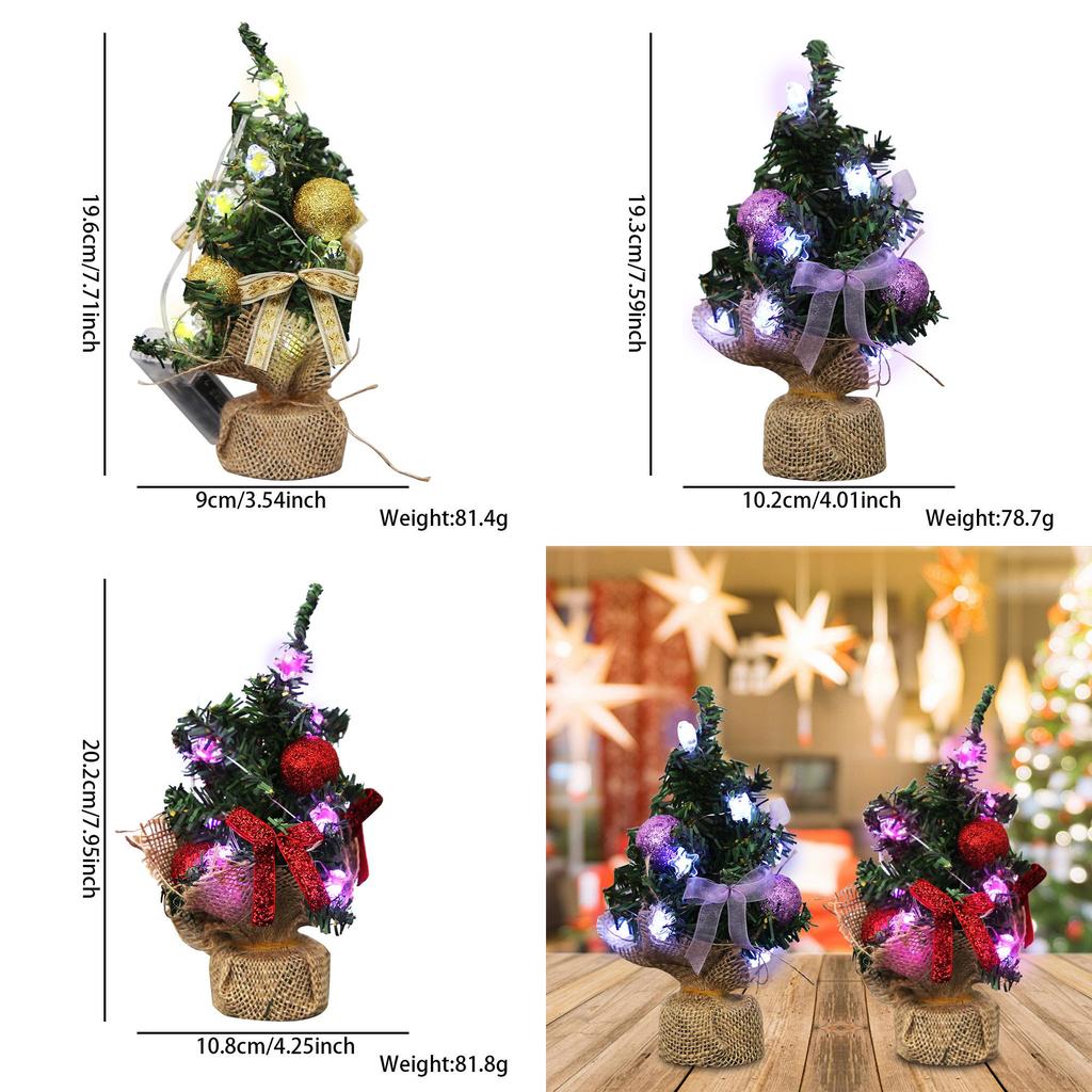 Mini Christmas Tree Decorative Led Light Tabletop Ornament For Festive Home Atmosphere