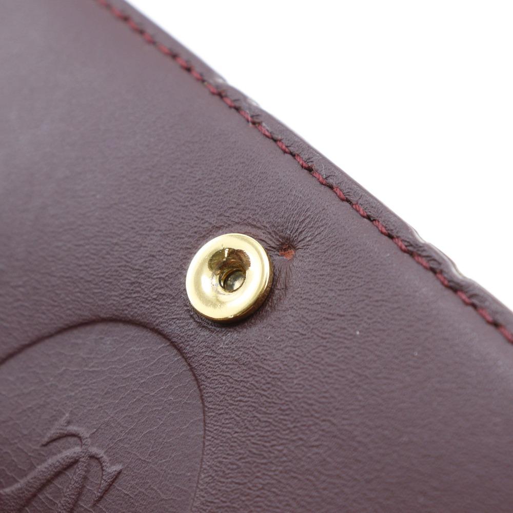 Cartier Must Line Shoulder Bag Vintage Bordeaux Calfskin Women Used