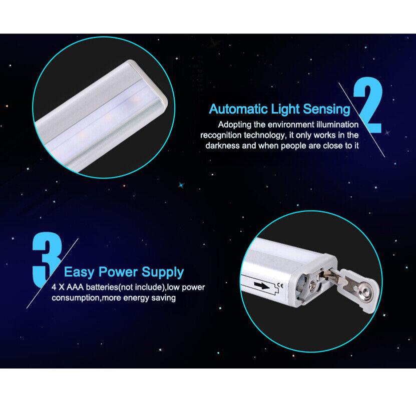 Motion Sensor LED Battery Night Light for Cabinets - Auto Sensing, Long Life LED
