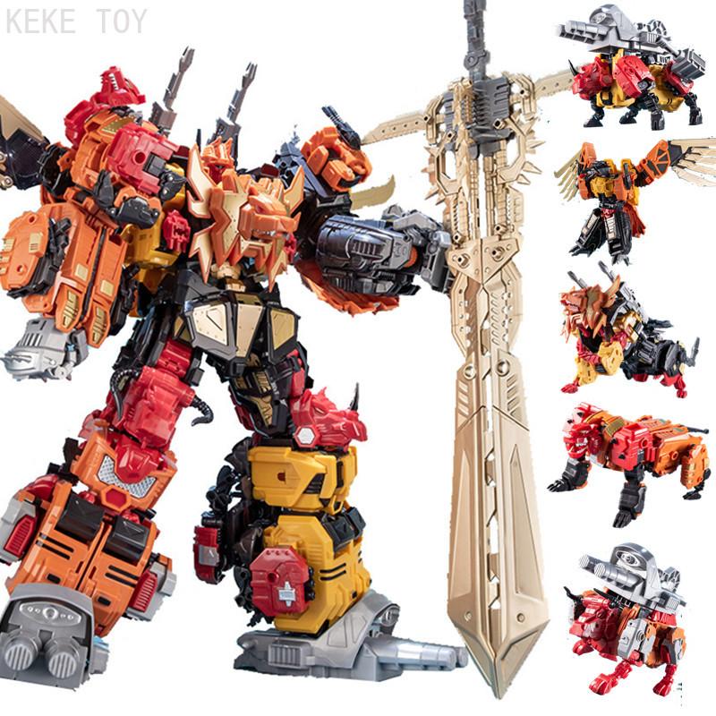 AOYI Cool 8 IN 1 Devastator Transformation Toys Boy Oversize Alloy Predaking Robot Car Engineering Vehicle Kids Adult Gift