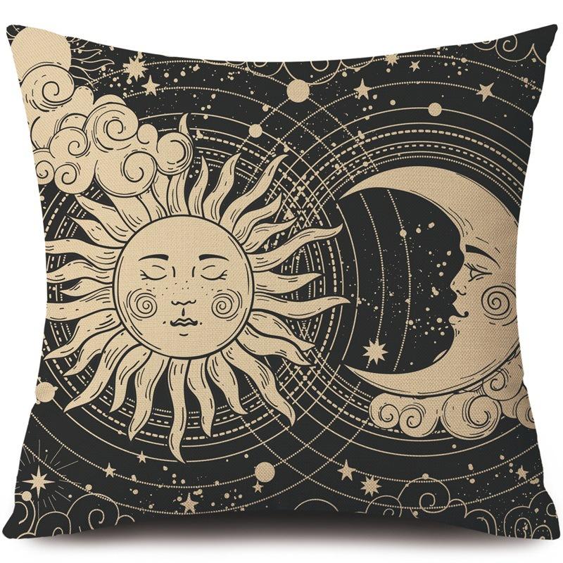 Tarot Card God Sun Face Pillowcase Moon Pillowcase Decoration Living Room bedroom sofa Bed Home Decor Car Cushion decoration