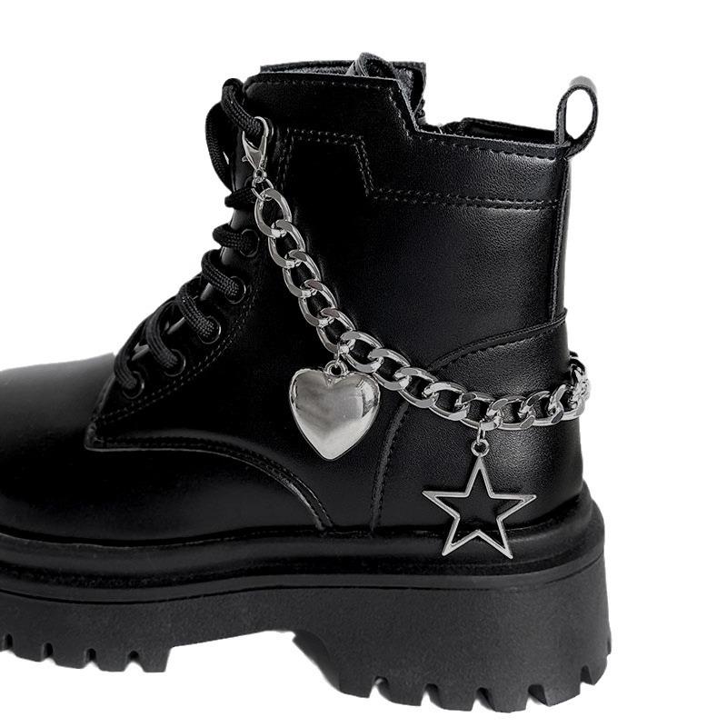 3D Herz- & Sternanhänger Schuhkette - Vielseitiges Schuhaccessoire aus Aluminium