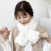 Crossed Scarf Winter Warm Furry Faux Furs Neckerchief Double Side Neck Gaiter Stylish Neck Scarf for Adult Women Student