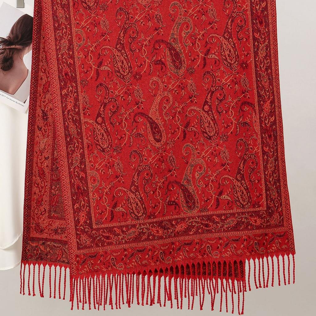 Bohemian Premium Versatile Scarf For Women Middle Eastern Jacquard Tassel Shawl For Women