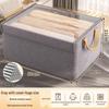 Caja de Almacenamiento para Ropa de Tejido Catiónico con Tapa y Marco de Acero