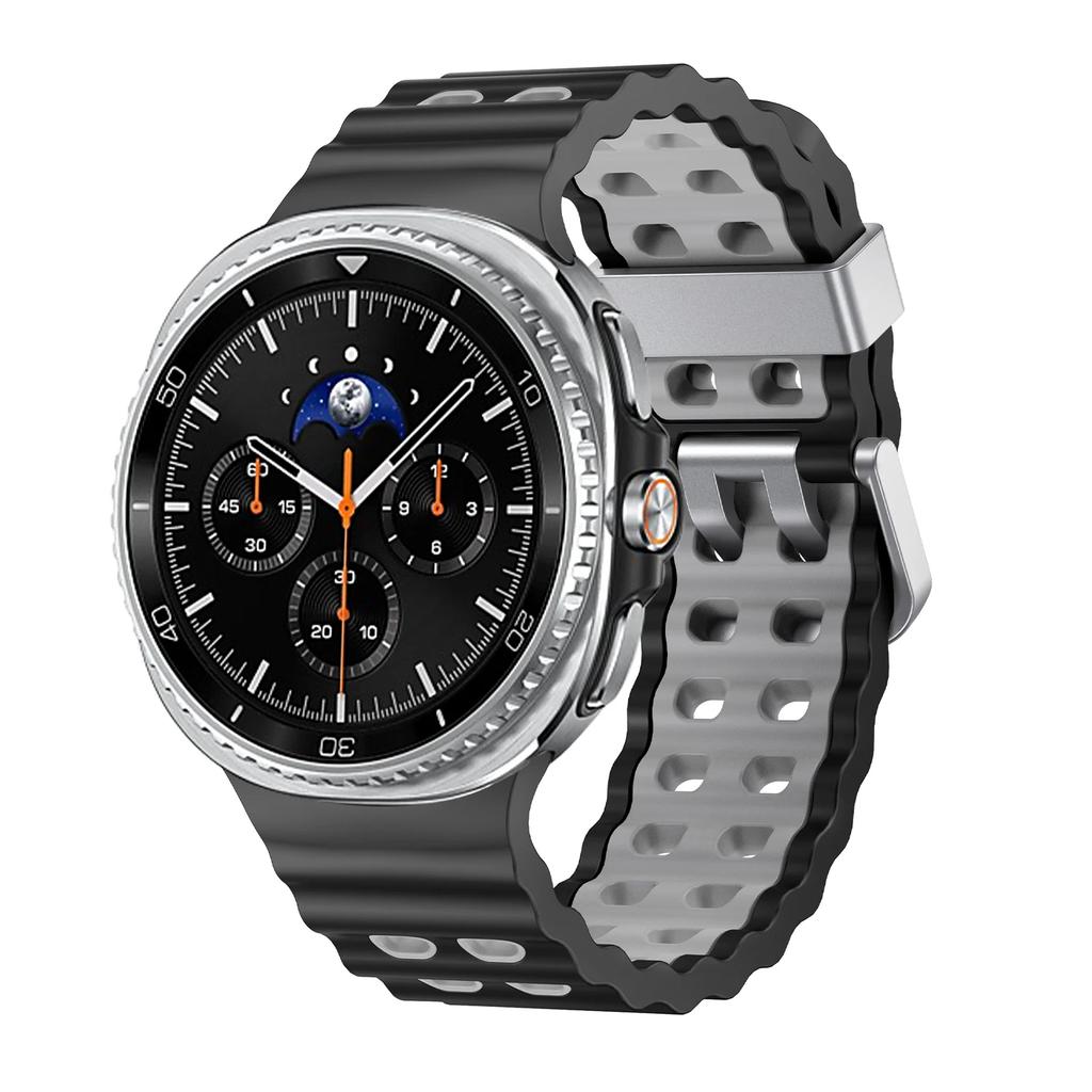 Silicone Strap for Samsung Galaxy Watch 8/8 Classic Sport Breathable Wristband For Galaxy Watch 8 40/44mm Two-Tone Silicone Band