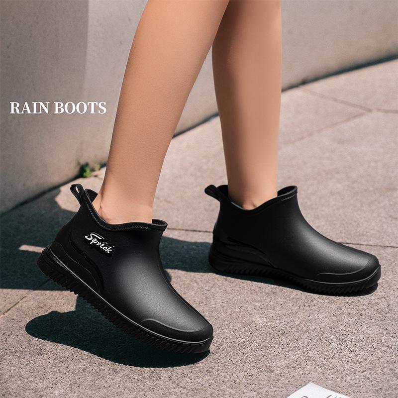 Women's Versatile Waterproof Rubber Rain Boots - Non-slip, Soft Sole, Casual Outdoor Short Boots for Camping