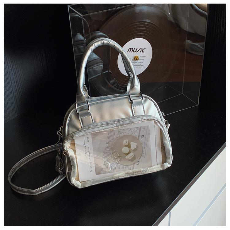 

Портативный комикс, потребление пищи, ежедневная сумка мамы с болеутоляющими, милая сумка, вместительная сумка-мессенджер для commuters, сумка через плечо. серебряный