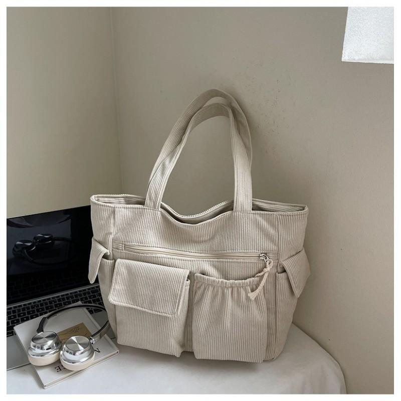 Simple Japanese Corduroy Tote Bag Large Capacity Commuting All-matching Student Handbag New