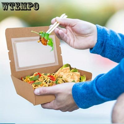 50pcs Kraft Paper Food Containers Perfect for Takeout Food Boxes for Meals Snacks & Desserts Ideal for Home Cooking and Outdoor Bbqs
