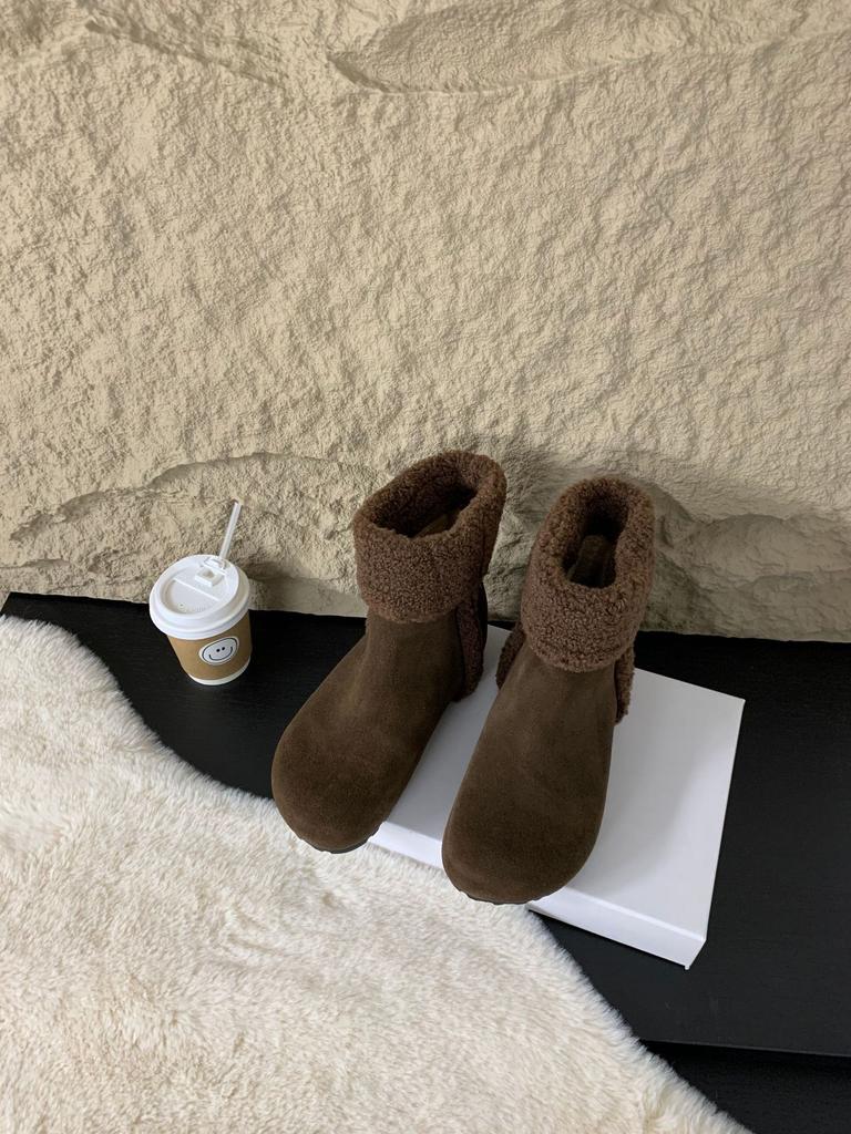 Inner Height Increase~ Snow Boots Women's Winter Warm Velvet Cotton Boots 2025 New Models