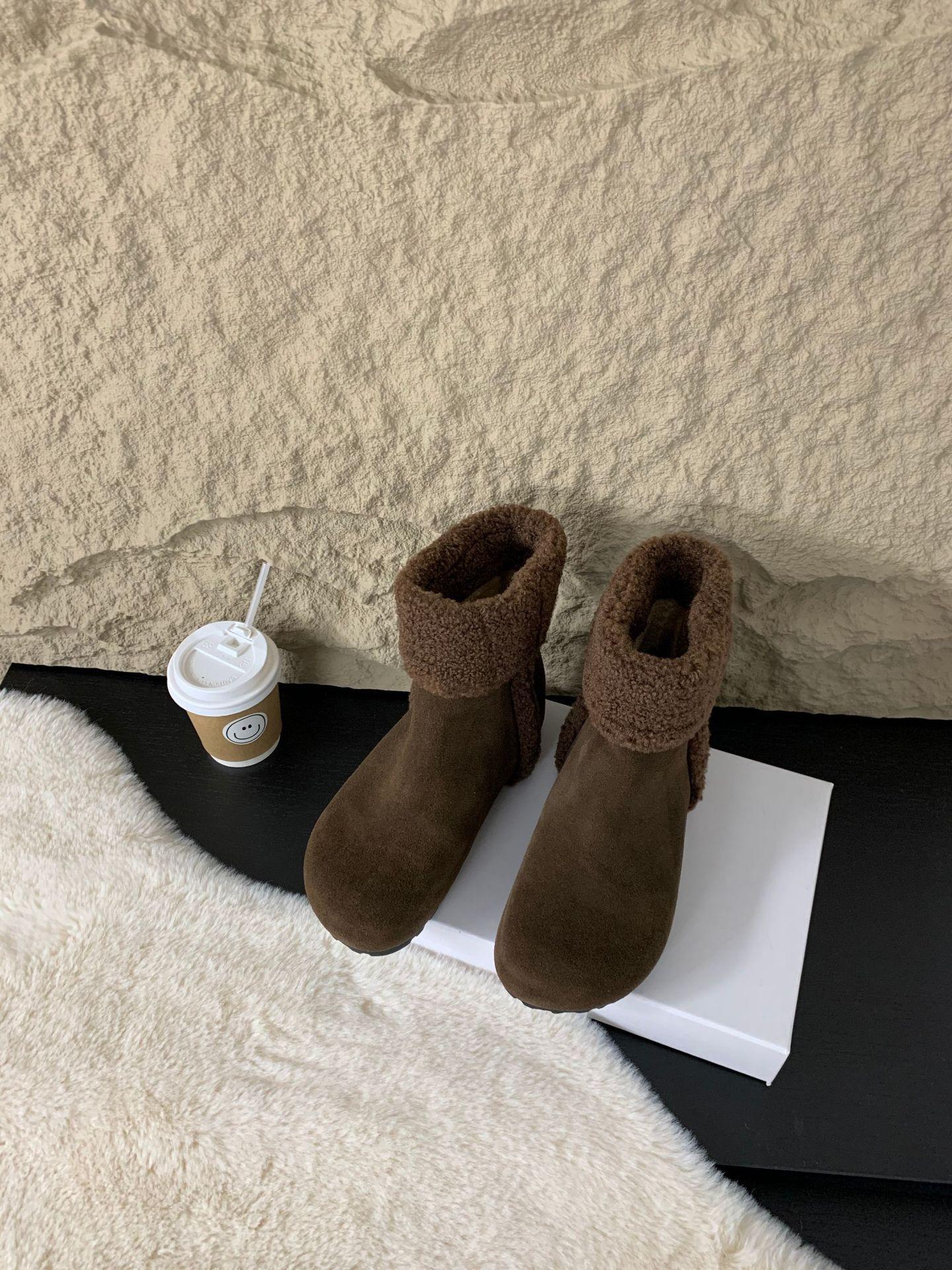 

Inner height increase~ Snow boots women s winter warm velvet cotton boots 2025 new models 39 темно-коричневого кольору