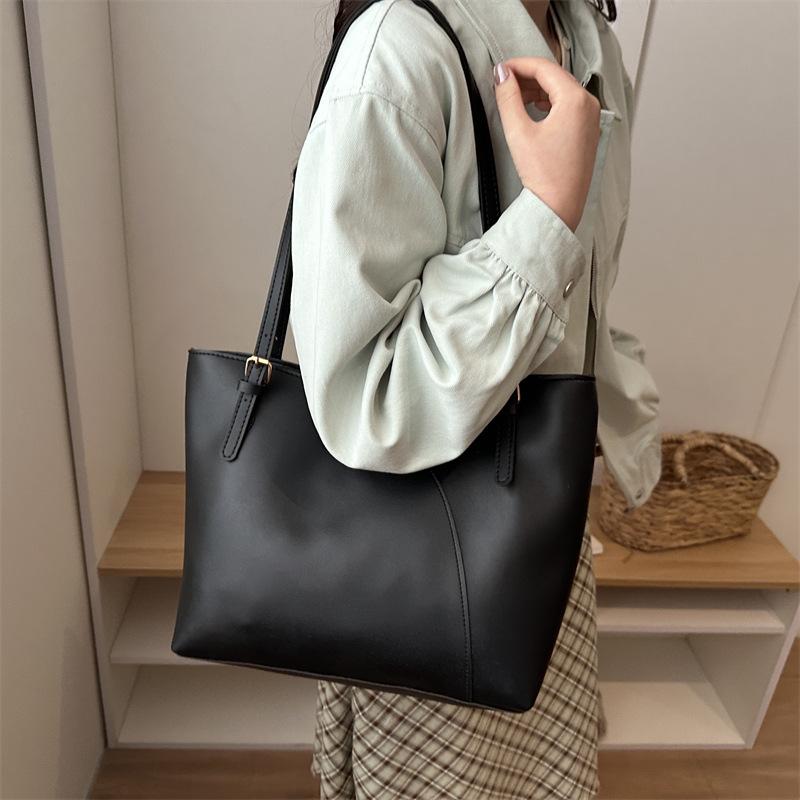 Black White Color Block Tote Bag Large Capacity Shoulder Bag For Women Casual Work Office Travel Shopping Handbag