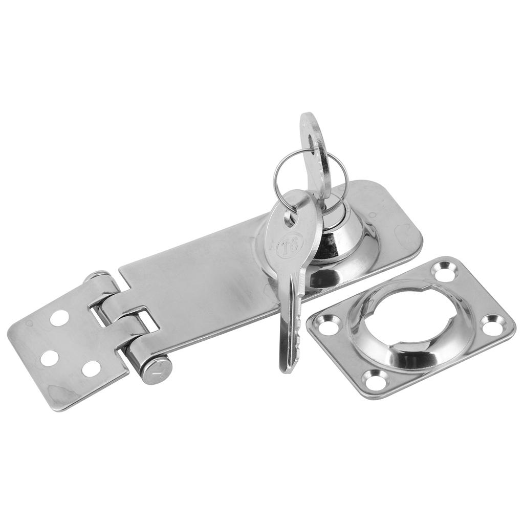 Keyed Hasp Locks Stainless Steel Locking Hasp Latch for Boat Yacht Fishing Marine Accessory