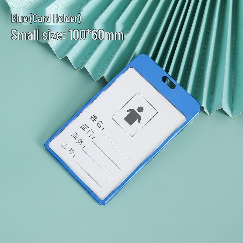 Aluminum Alloy ID Card Holder with Lanyard - Metal Badge Case for Employee Access and Work Permit