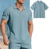 Men's Linen Shirts Golf Short Sleeve Shirts Casual Summer Beach  Solid Color Tops