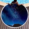 12 Constellation Round Beach Towel, Soft Microfiber Mystery Universe Galaxy Beach Towel Absorbent Towel for Travel Pool Picnic