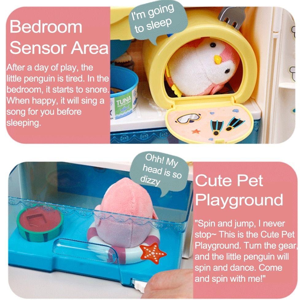 Model Crafts Children's Refrigerator Toys DIY Penguin Refrigerator Home Toys  Furniture Model
