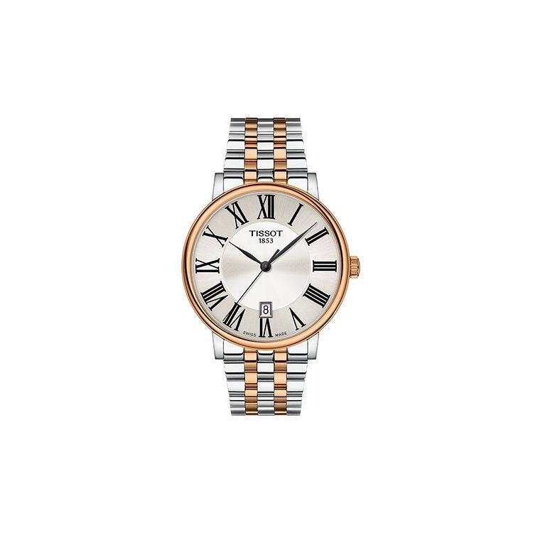 TISSOT Montre  S&eacute;rie Carson Mouvement Quartz R&eacute;sistante &agrave; l'eau 50M Bo&icirc;tier Acier Inoxydable Cadran Argent&eacute; Bracelet Acier Inoxydable T122.410.22.033.00 Regular