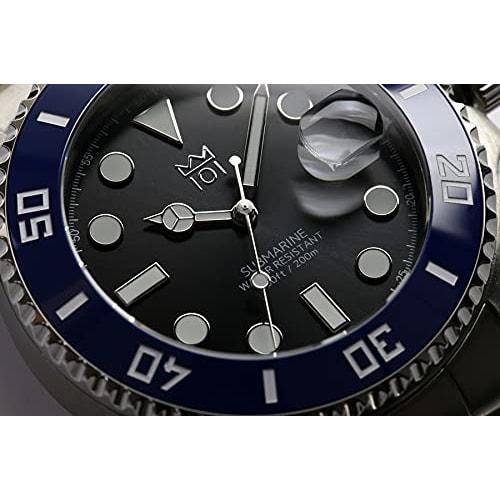 HYAKUICHI 101 No.1Z 20 ATM Water Resistant Diver's Watch with Ceramic Bezel (Blue and Black)
