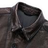 FAPAI Men's 100% Sheepskin Lapel Leather Jacket