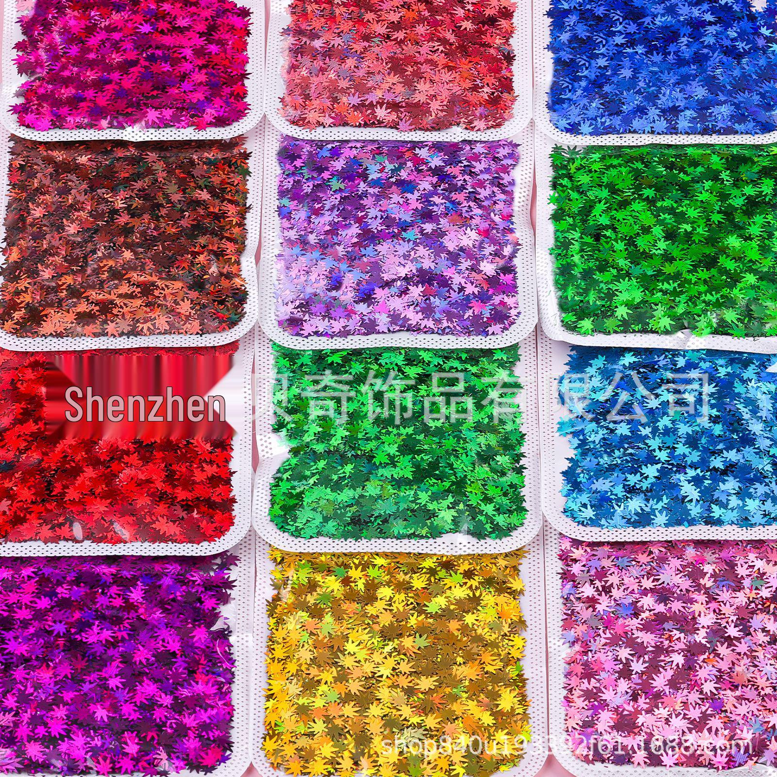 Maple Leaf Laser Sequins Glitter for Nails & Eye Makeup 3g
