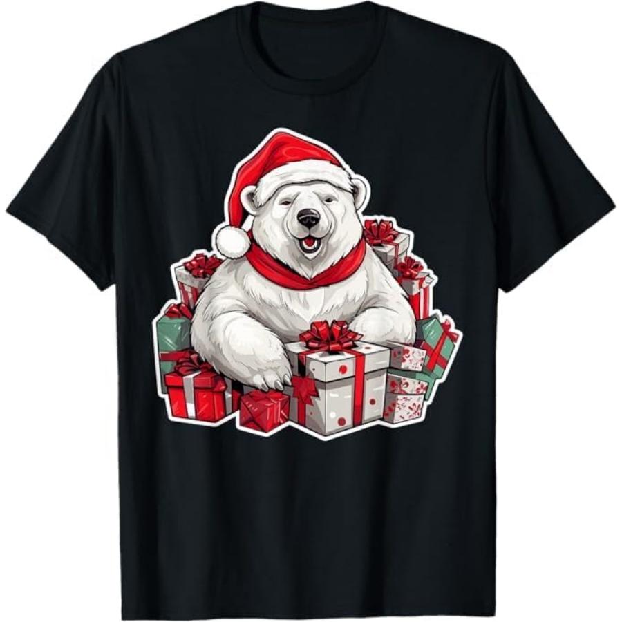 

Polar Bear Wearing Santa Hat Xmas Christmas Polar Bear Lover T-Shirt PTKL Mens Womens Tank Top Sweatshirt Hoodie 742 Black XXXXXL різнокольоровий