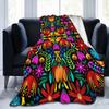 Colored Mexican Flower Bird Blanket Flannel Blanket Comfortable Plush Blanket For Nap Sofa Decor