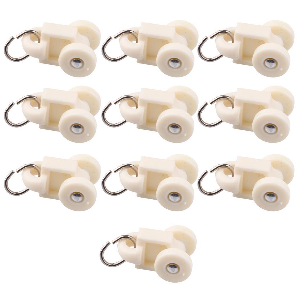 

10Pcs Curtain Track Glider Rail Slide Rolling Runner Hook Ceiling Carrier style 10