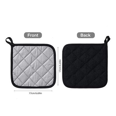 Kitchen Pot Holders Set Heat Resistant Pure Cotton Potholders Kit Trivets Large Coasters Hot Pads 4Pcs 17x17cm Terry Pot Holders