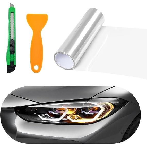 

Рулон виниловой пленки для наклеек на фары автомобиля, 12 дюймов;×48 дюймов; Самоклеящаяся наклейка для задних фонарей, противотуманных фар, рулона воздухонепроницаемой пленки с прозрачный