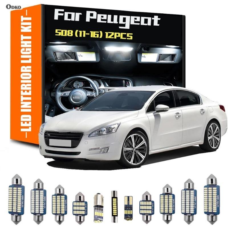 

Для Peugeot 508 2011-2016 12 шт. Світлодіодний салонний ліхтар для читання, лампочка багажника, комплект, Хетчбек, Седан, Сигнальна лампа, Автомобільні ліхтарі blue 12PCS