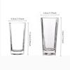 2pcs Daily Glass Cups Square Cups Beer and Spirits Cups Water Cups Milk Tea Cups Whisky Cups Restaurants Bars Tea Cup Beer Mug