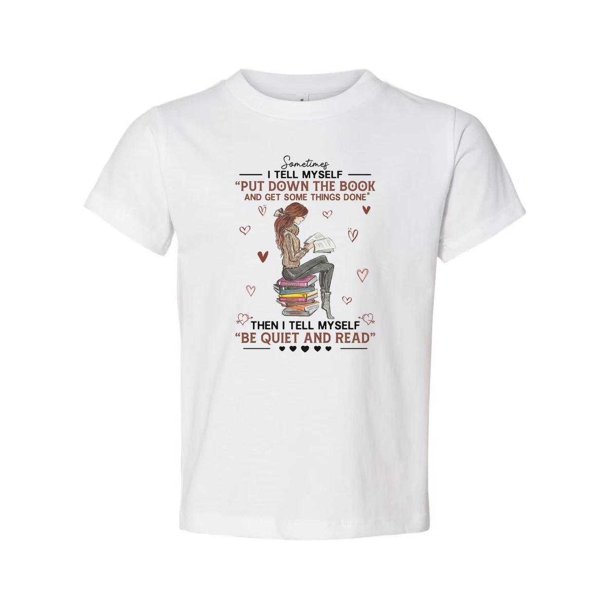 Unisex T Shirt With Reading On Stack Of Books Illustration 3XL