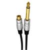 6.35mm 1/4 TS Mono- Male To RCA Female Audio Cable Adapter Aluminum-Shell Copper-Injection Molding Gold Plated Head