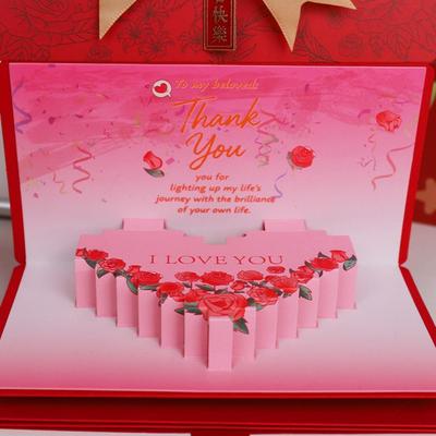 3D Birthday Red Envelope Greeting Card Foldable Multiple Card Slots Musical Light Greeting Card Red Envelope Greeting Card