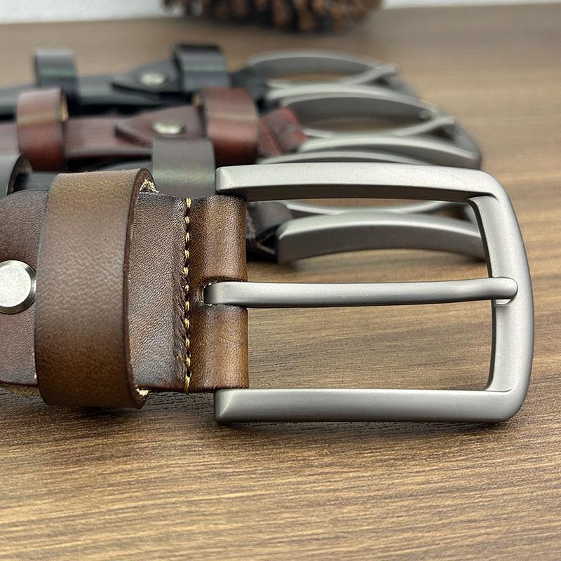 Handmade Pure Cowhide Belt Men'S Genuine Leather Pin Buckle Retro Casual Youth Belt First Layer Cowhide Young People'S Belt Tide
