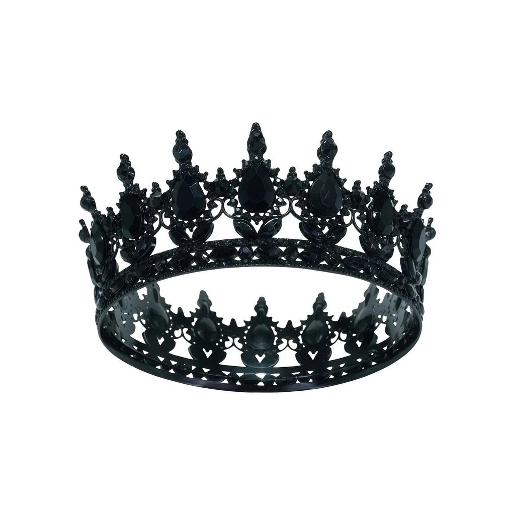 European and American Baroque Bridal Round Crown Party Dance Princess Tiara Birthday Crown Crystal Hair Accessories for Women