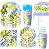 Lemon Birthday Theme Party Supplies Birthday Decoration Party Atmosphere Layout Props Tableware Banners Tablecloth