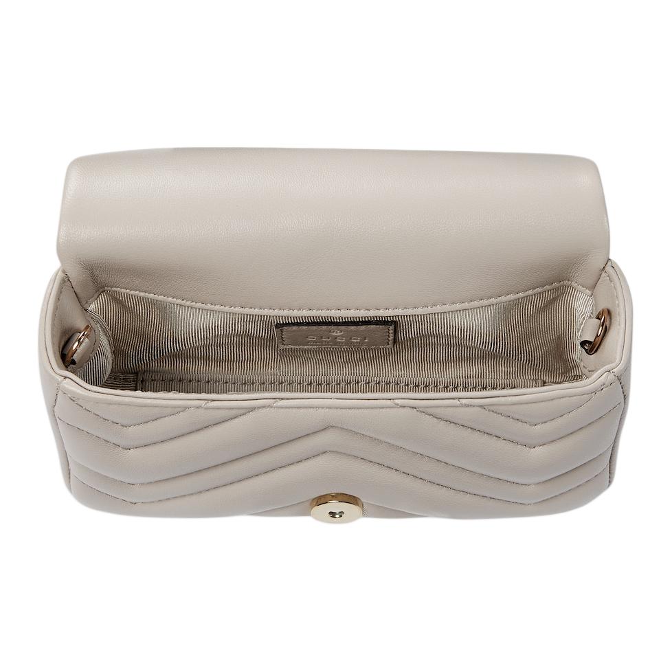 Gucci GG Marmont Mini Shoulder Bag Women shoulder bag Light-Gold Light-Gray 841290-AAFAX-1712