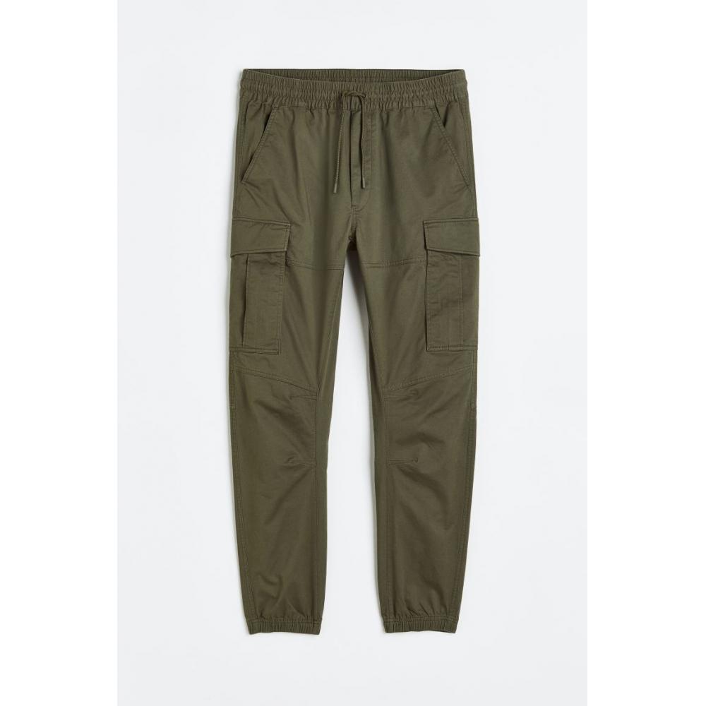 H M sliM Fit Cargo Jogger Pants kHaki Green