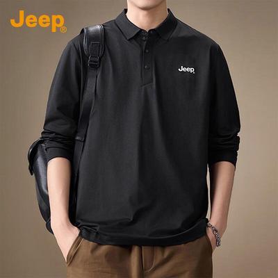 Men's Half-Placket Long-Sleeve Polo Shirt