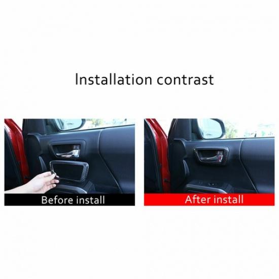 ABS Carbon 4 PCS Door Inner Handle Frame Cover Part For Toyot-a Tacoma 2016-