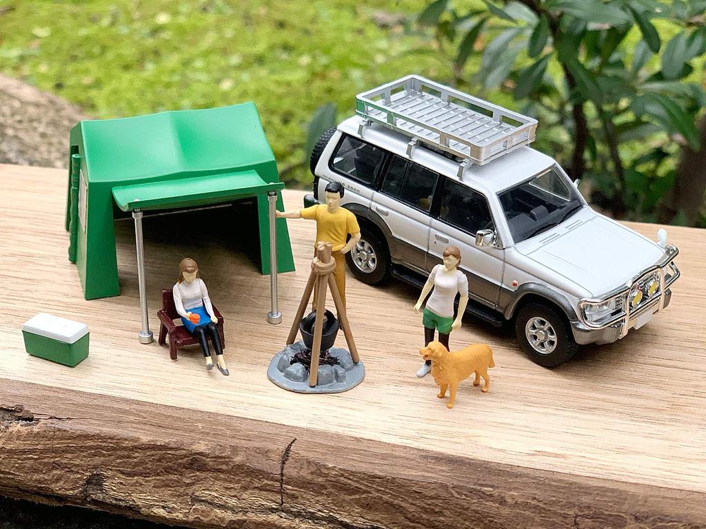 Geocolle 64 01a Camping Mitsubishi Pajero Wide VR with Exclusive Accessories Completed Miniature Car Set 1/64 #CarSnap (TLV-NEO Mid-Roof Color) &