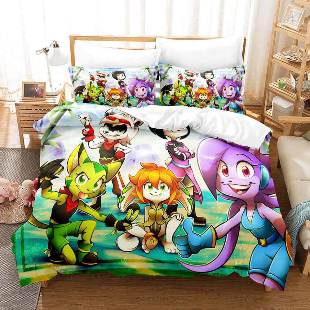 New Game Freedom Planet Bedding Set Duvet Cover Comforter Bed Set Quilt Cover Pillowcase King Queen Twin Size Boys Girls Adult