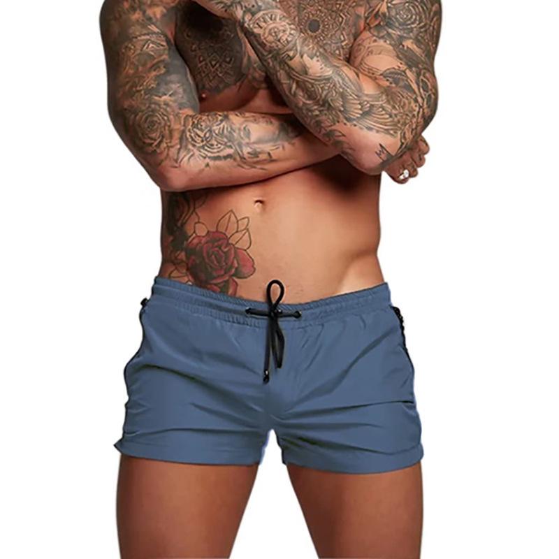 Herren Europäische und Amerikanische Schnelltrocknende Sporthosen mit Innenhose für Outdoor-Fitness und Freizeit M brown