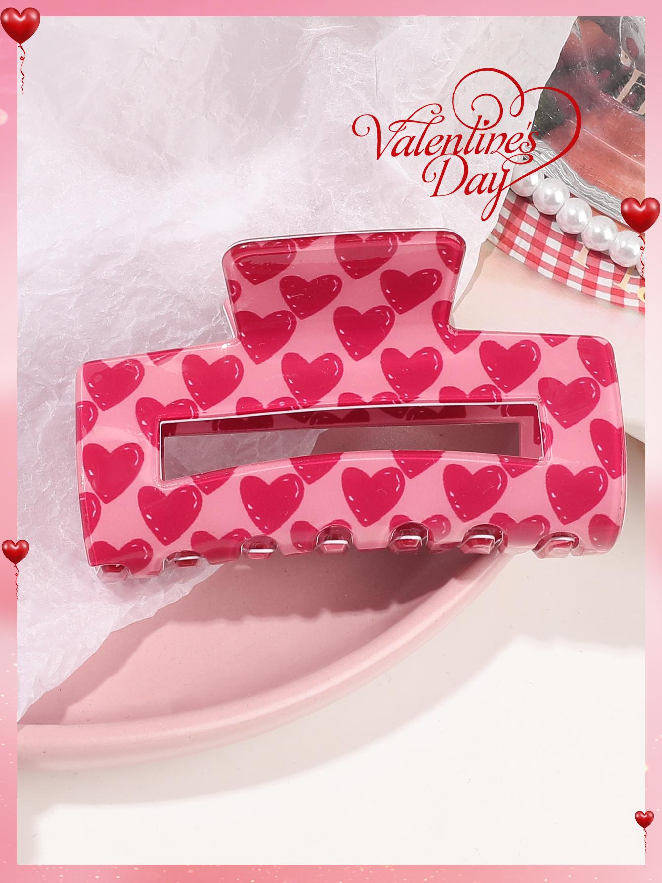 

2 шт. 3,3-дюймовые розовые большие заколки-крабы для густых волос, квадратные зажимы для челюсти, милые аксессуары на День святого Валентина, подарки для женщин, девушек