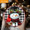Vintage Snowman Metal Wall Art Round Wreath Winter Home Decor Christmas Gift