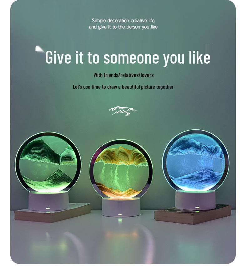 Creative Quicksand Hourglass 3D Night Light: Decompression Bedside Lamp for a Relaxing Atmosphere